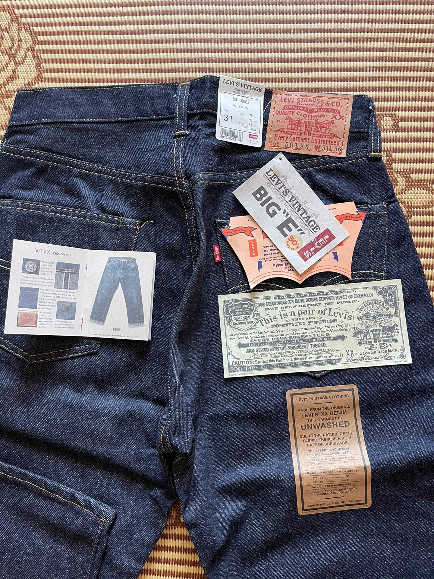 Levi's LVC 501XX Raw Denim Jeans