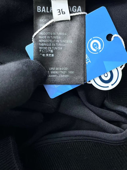 balenciaga black logo sports jacket size 36