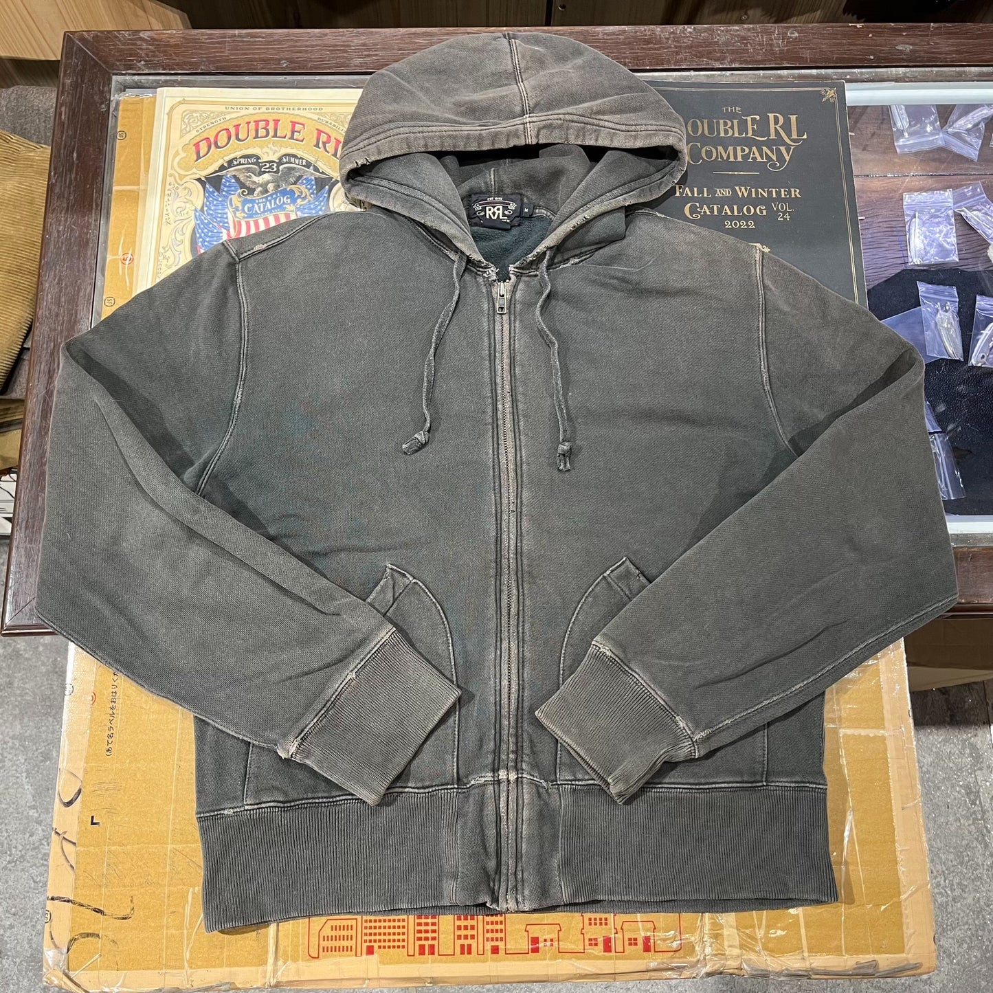 RRL Heavy Washed Distressed Sweatshirt