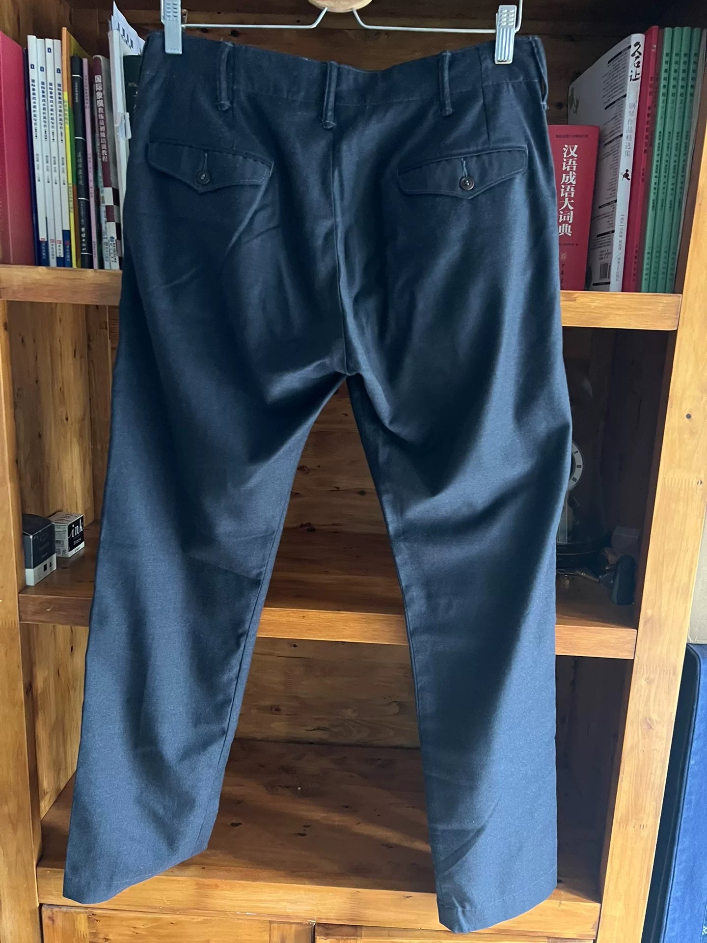 RRL Double RL Black Wool Blend Trousers