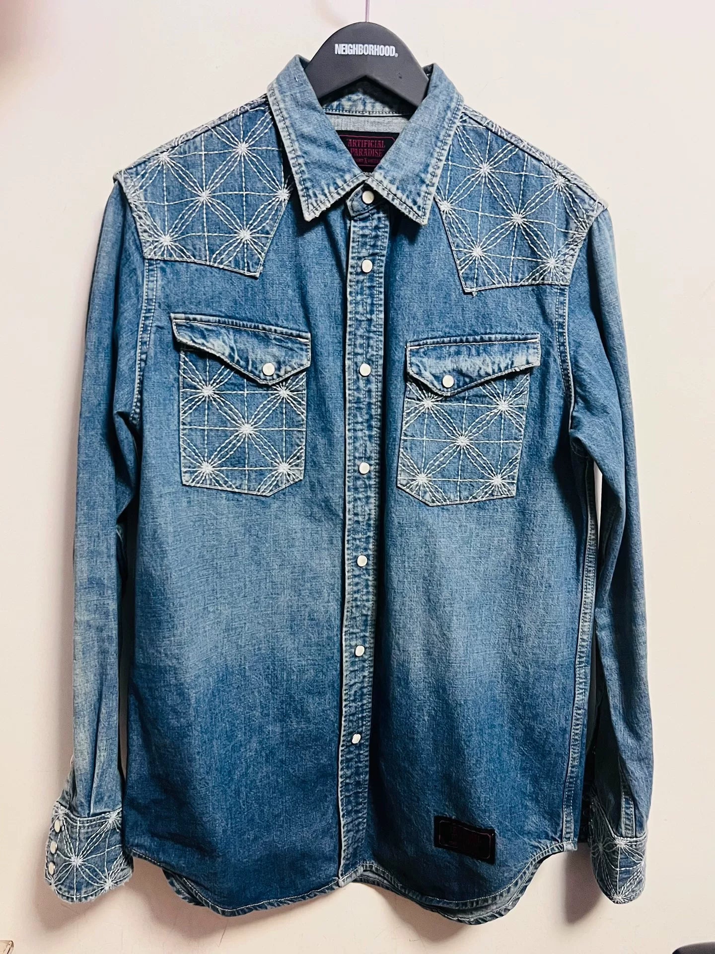 denim shirt with embroidered details
