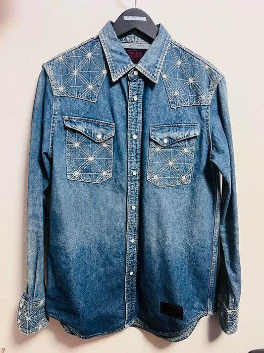 denim shirt with embroidered details