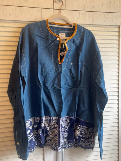 visvim Blue Denim Shirt with Trim