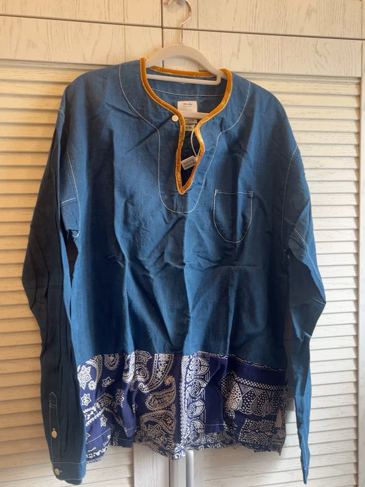 visvim Blue Denim Shirt with Trim