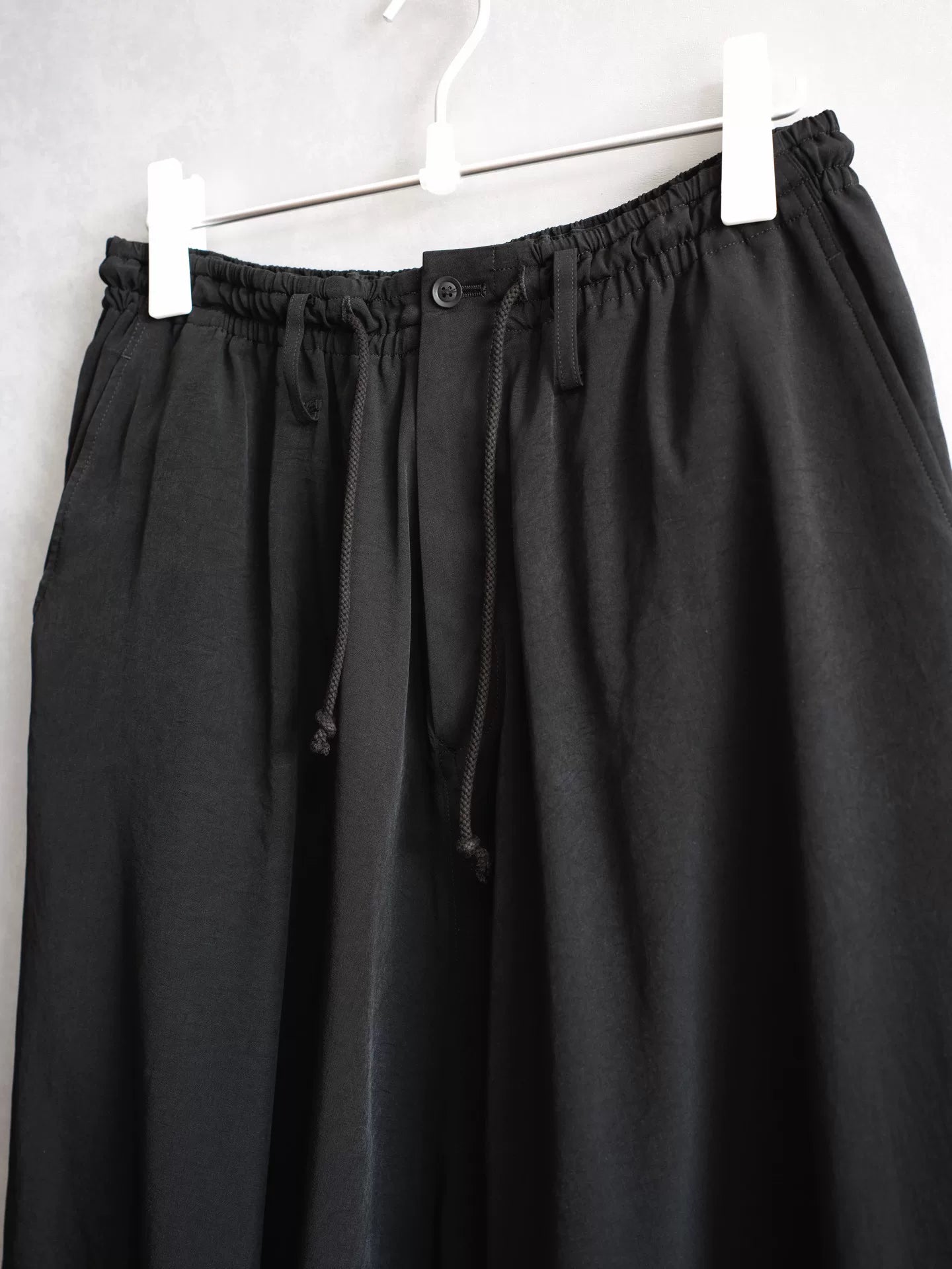 yohji yamamoto low-crotch asymmetrical pants