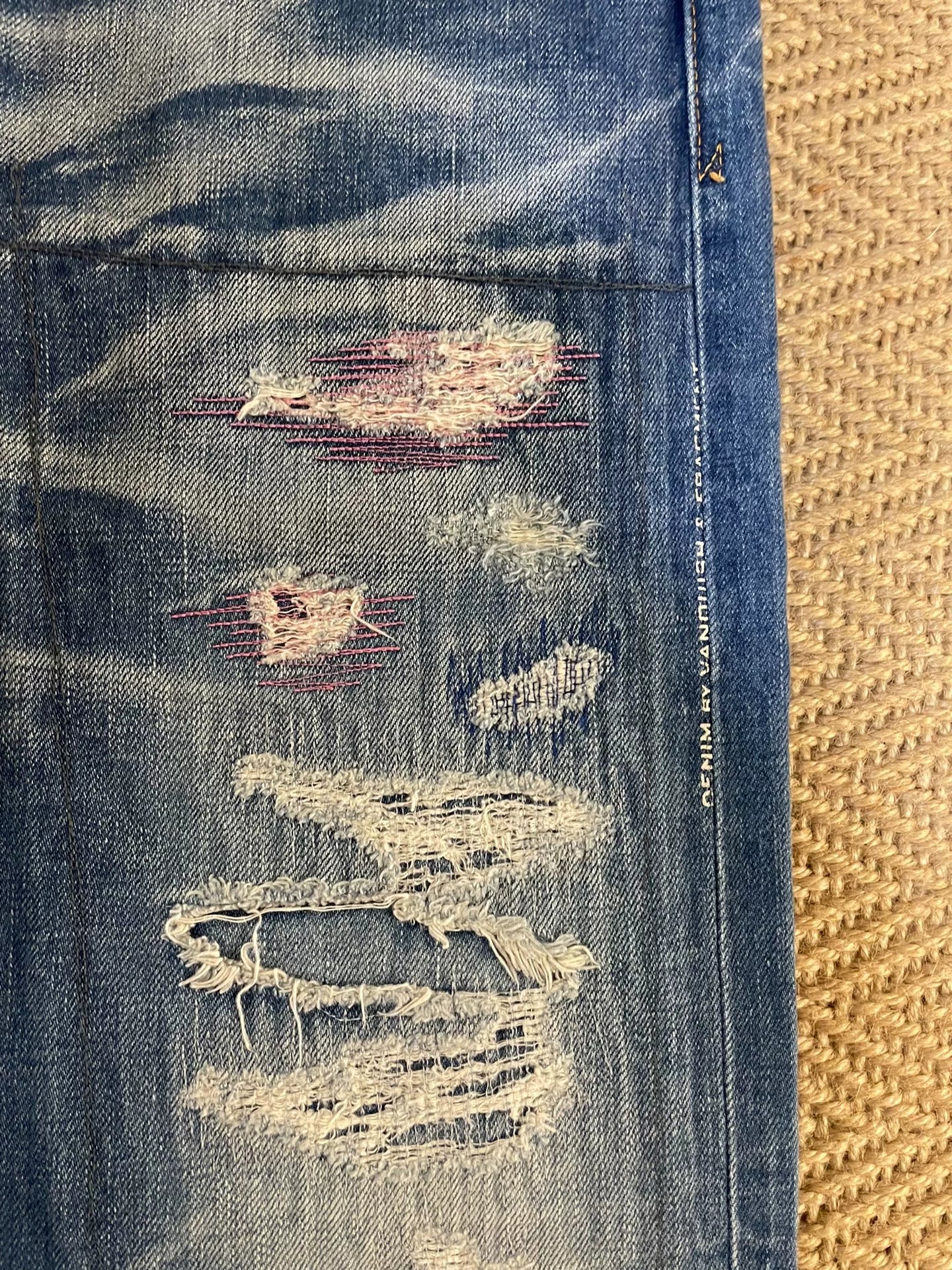 Vanquish Fragment Destroyed Cropped Jeans