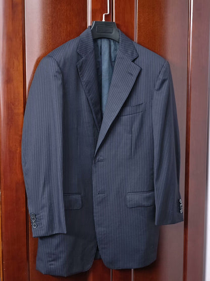 Zegna Italian Wool Striped Suit Jacket