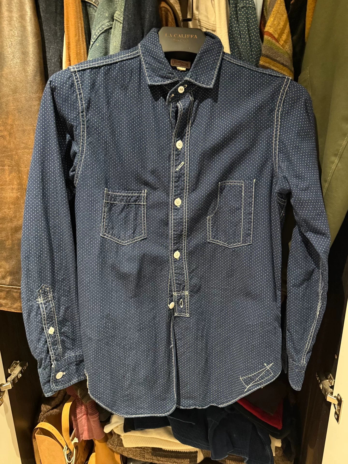 Freewheelers Conductor Work Shirt in Blue
