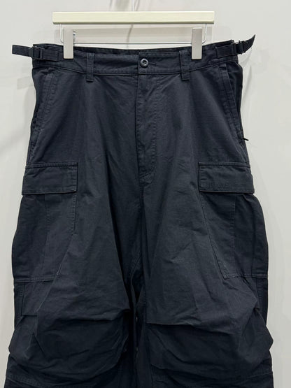 balenciaga pulled cargo stacked work pants