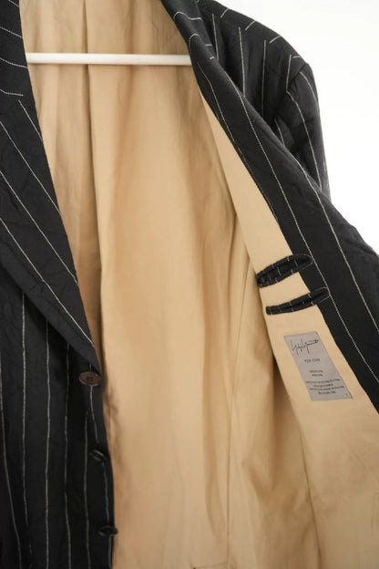 yohji yamamoto striped wool suit jacket