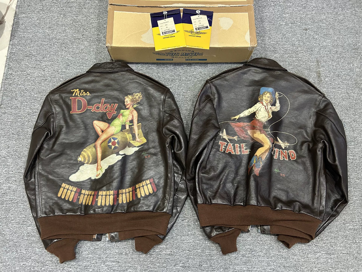 toys McCoy D-day leather bomber jacket