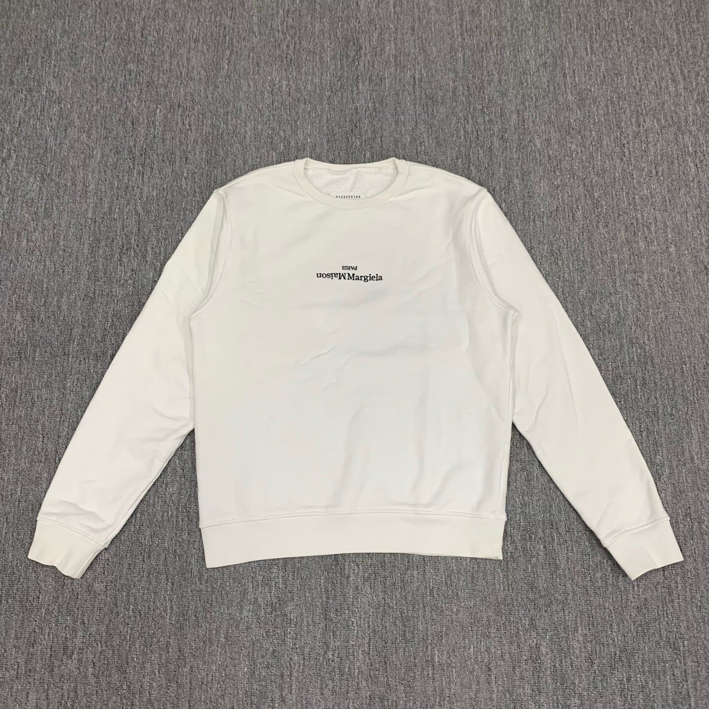 maison margiela white embroidered logo sweatshirt