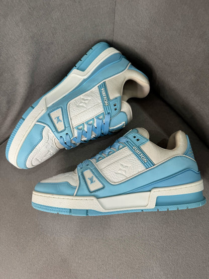 louis vuitton trainer sneakers in sky blue