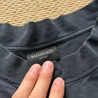 Balenciaga Black Washed Short Sleeve Tee