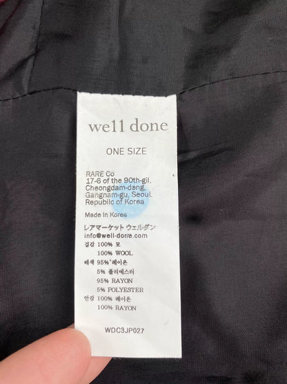 we11done plaid fleece half-zip jacket