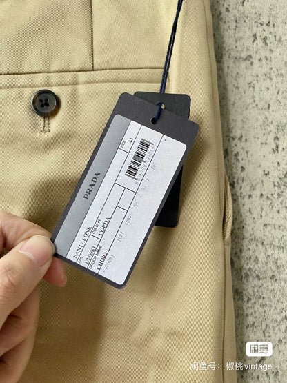 Prada Beige Straight Leg Trousers for Men