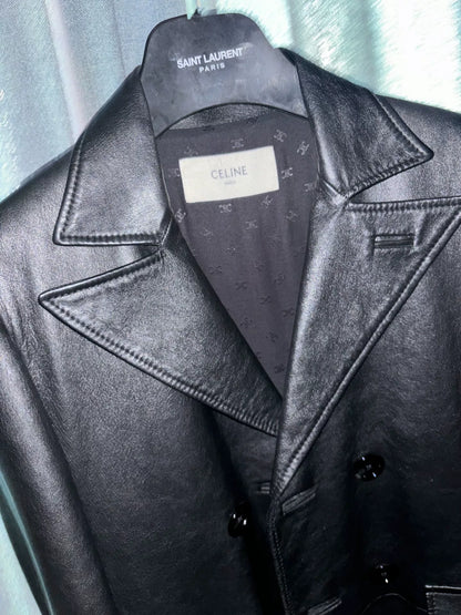 celine double-breasted lambskin coat 2020fw