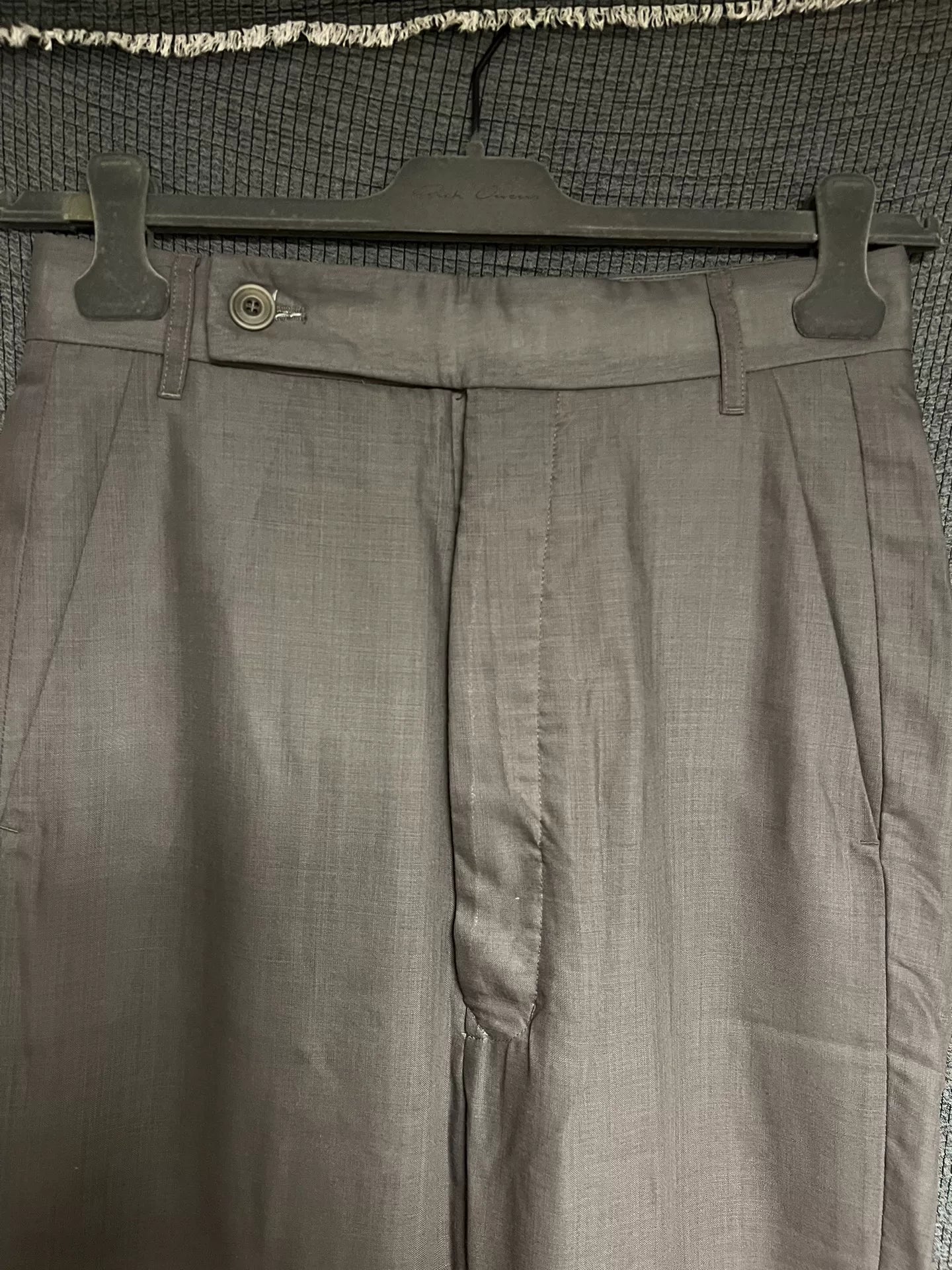 rick owens double-layer wool trousers for men