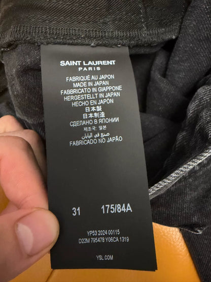 Saint Laurent Black High-Waist Straight Jeans