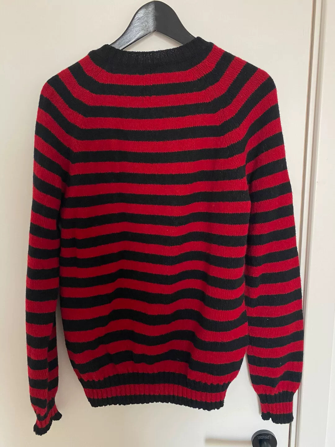 Saint Laurent Wool Red Black Stripe Sweater