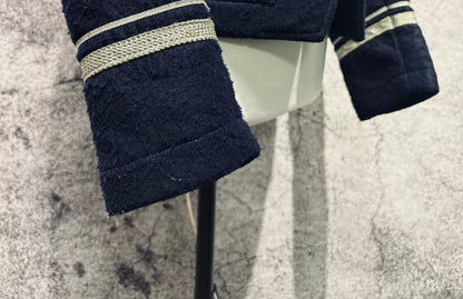 Navy Wool Military Style Jacket