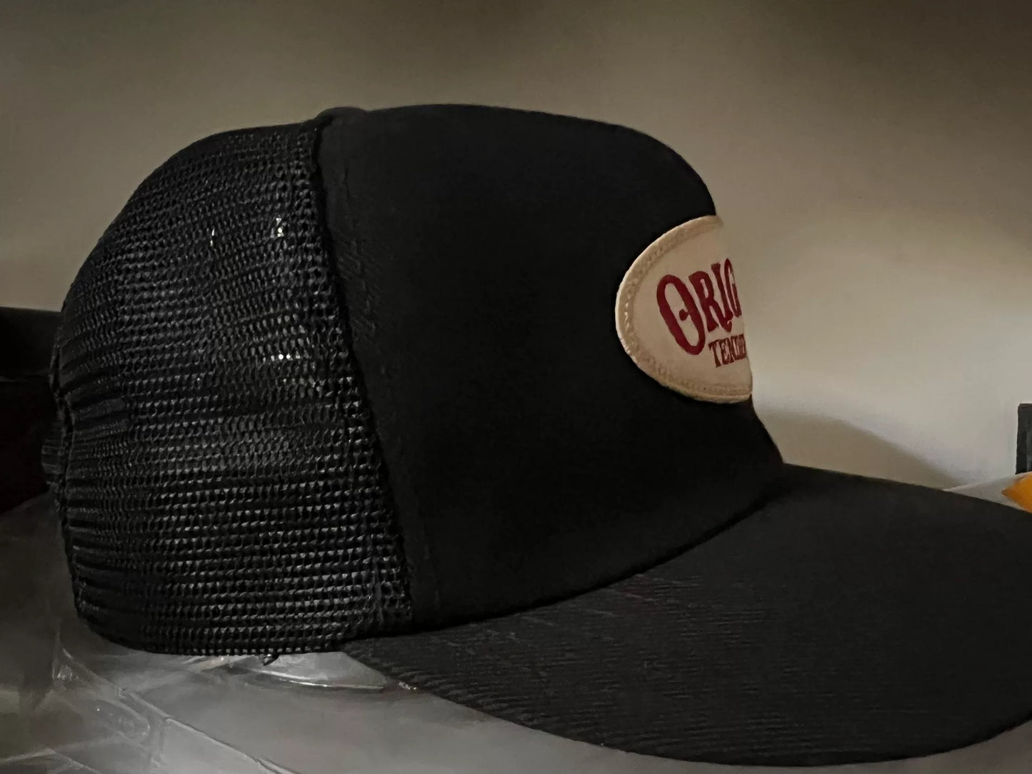 original trucker cap with oval patch