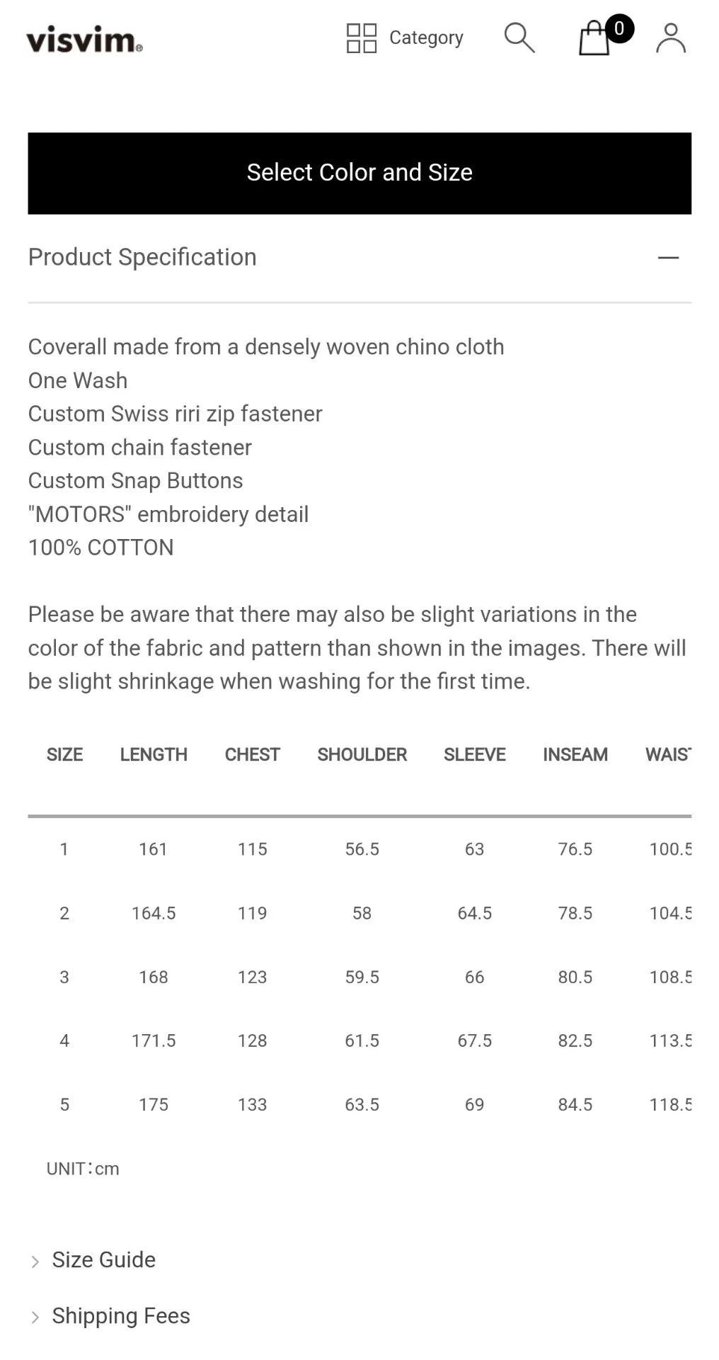VISVIM 23AW Motors Club Mechanics Coveralls