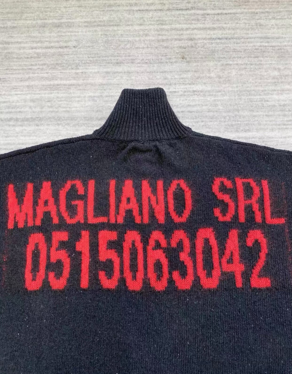 magliano red zip-up sweatshirt with high neck