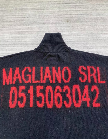 magliano red zip-up sweatshirt with high neck