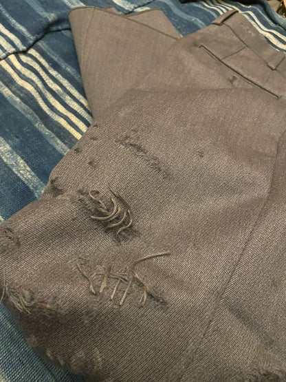 thom browne distressed gray trousers