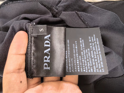 Prada Black Triangle Logo Polo Shirt