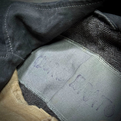 George Brato Men's Distressed Gray Suede Jacket