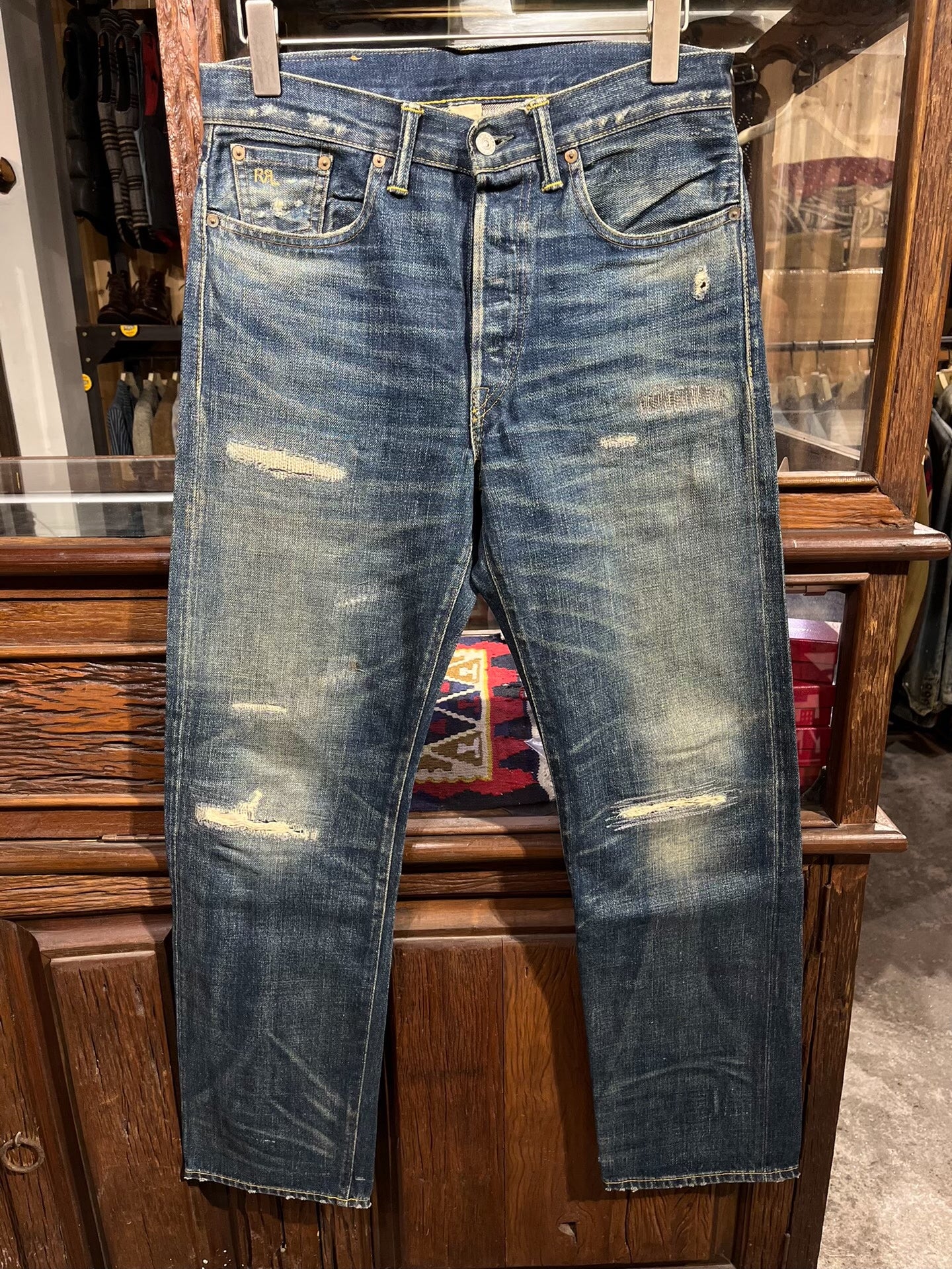 RRL Vintage Distressed Denim Jeans