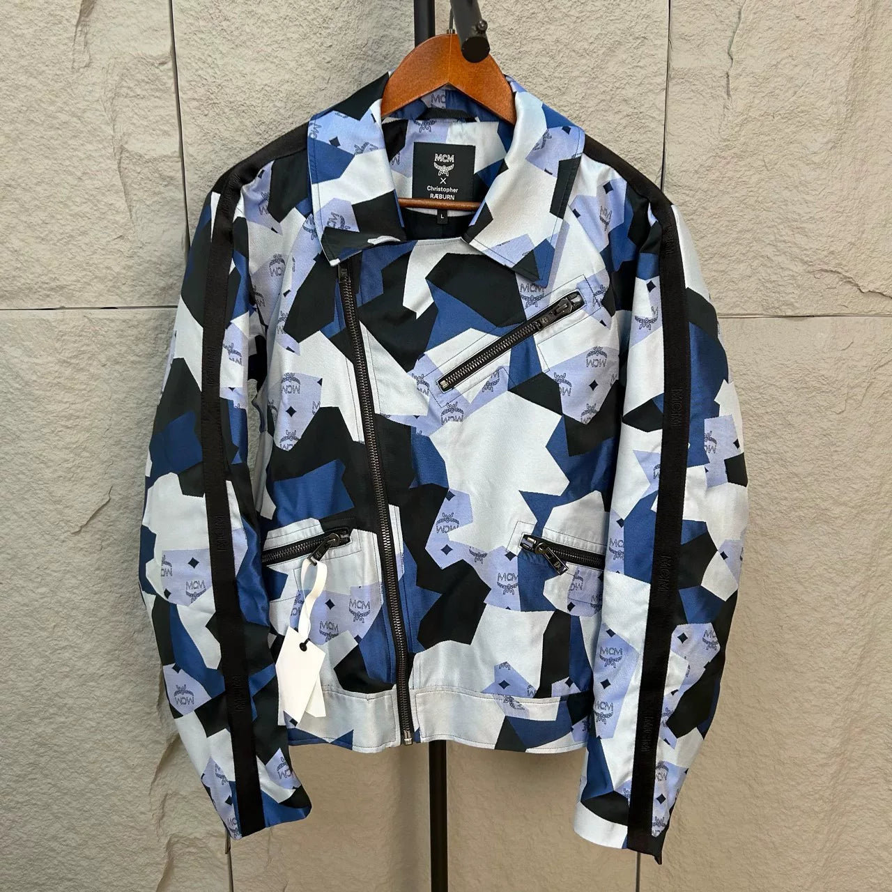mcm printed motorcycle jacket in excellent condition
