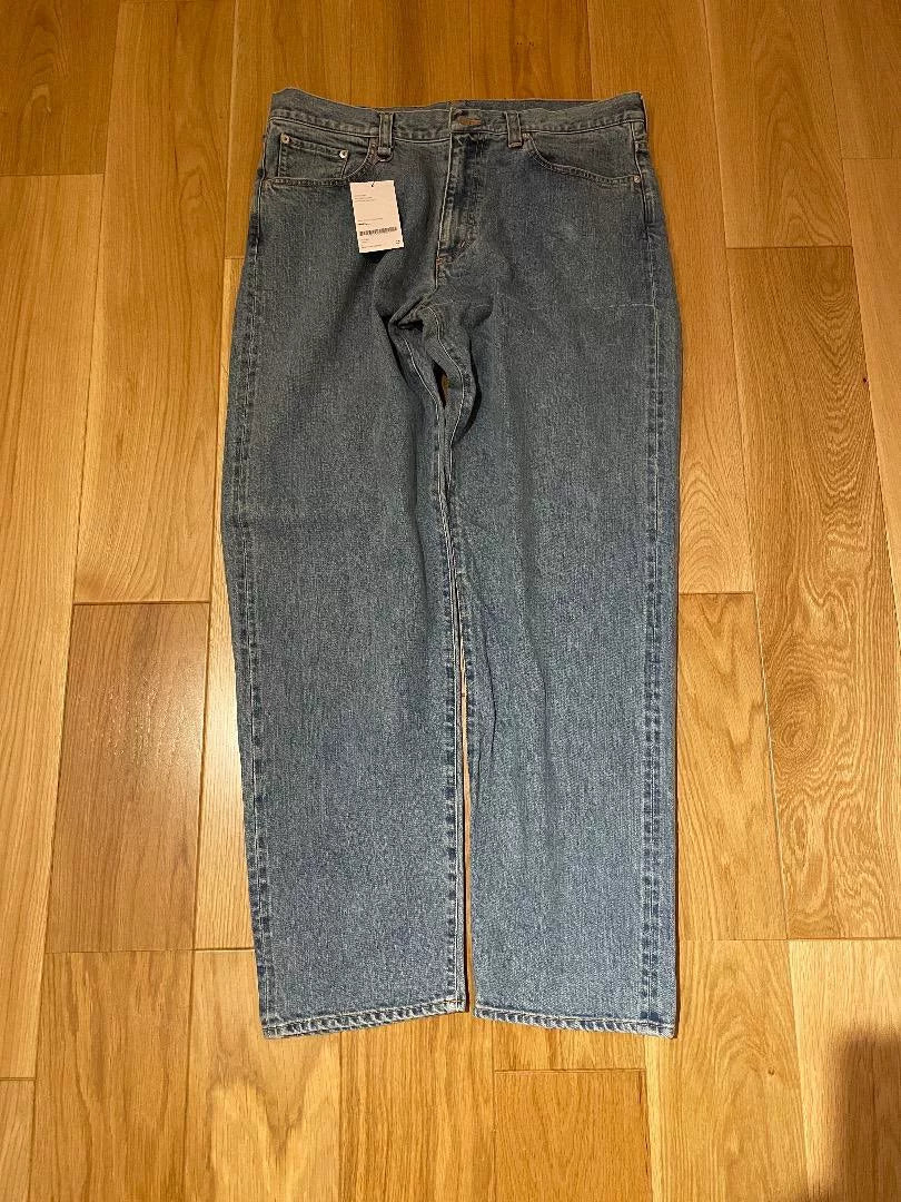 washed denim wide pants by uniform experiment