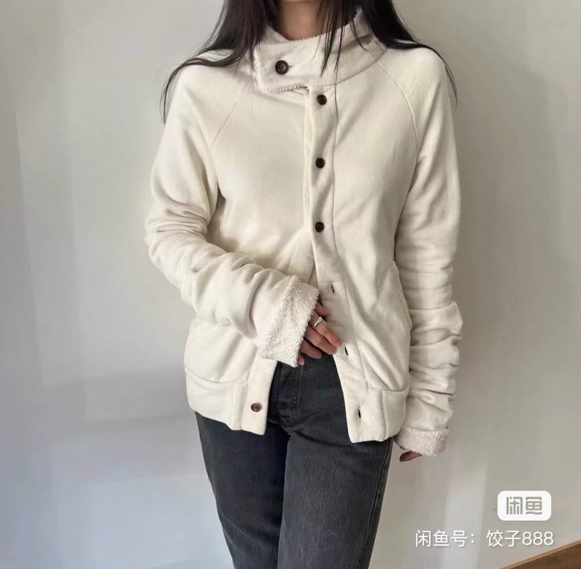 Yohji Yamamoto Long Sleeve Fleece Hoodie