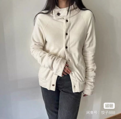 Yohji Yamamoto Long Sleeve Fleece Hoodie