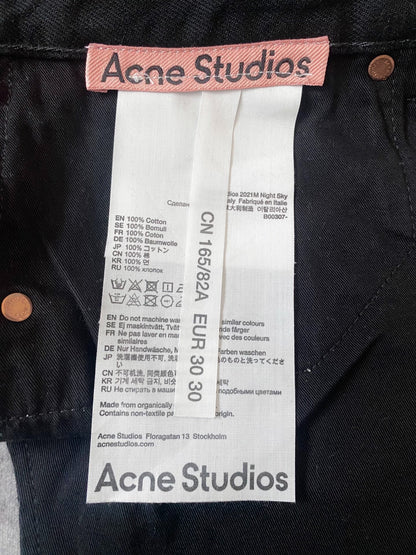 Acne Studios Distressed Black Denim Flared Pants