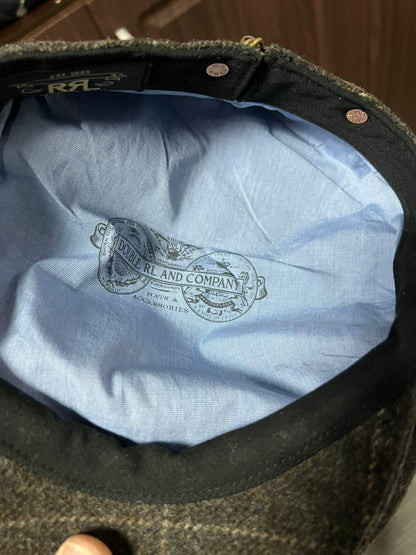 gray newsboy cap with plaid pattern