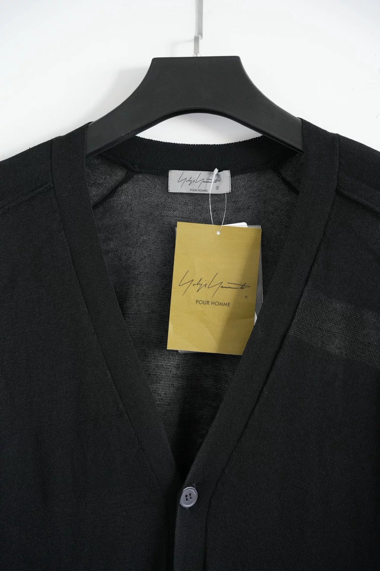 black lace panel knit cardigan