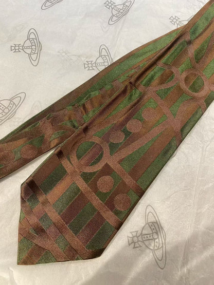 Vivienne Westwood Army Green Stripe Saturn Tie