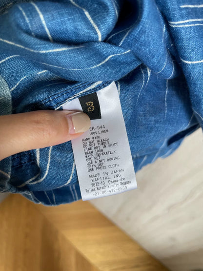 Kapital Indigo Stripe Shirt Size 3