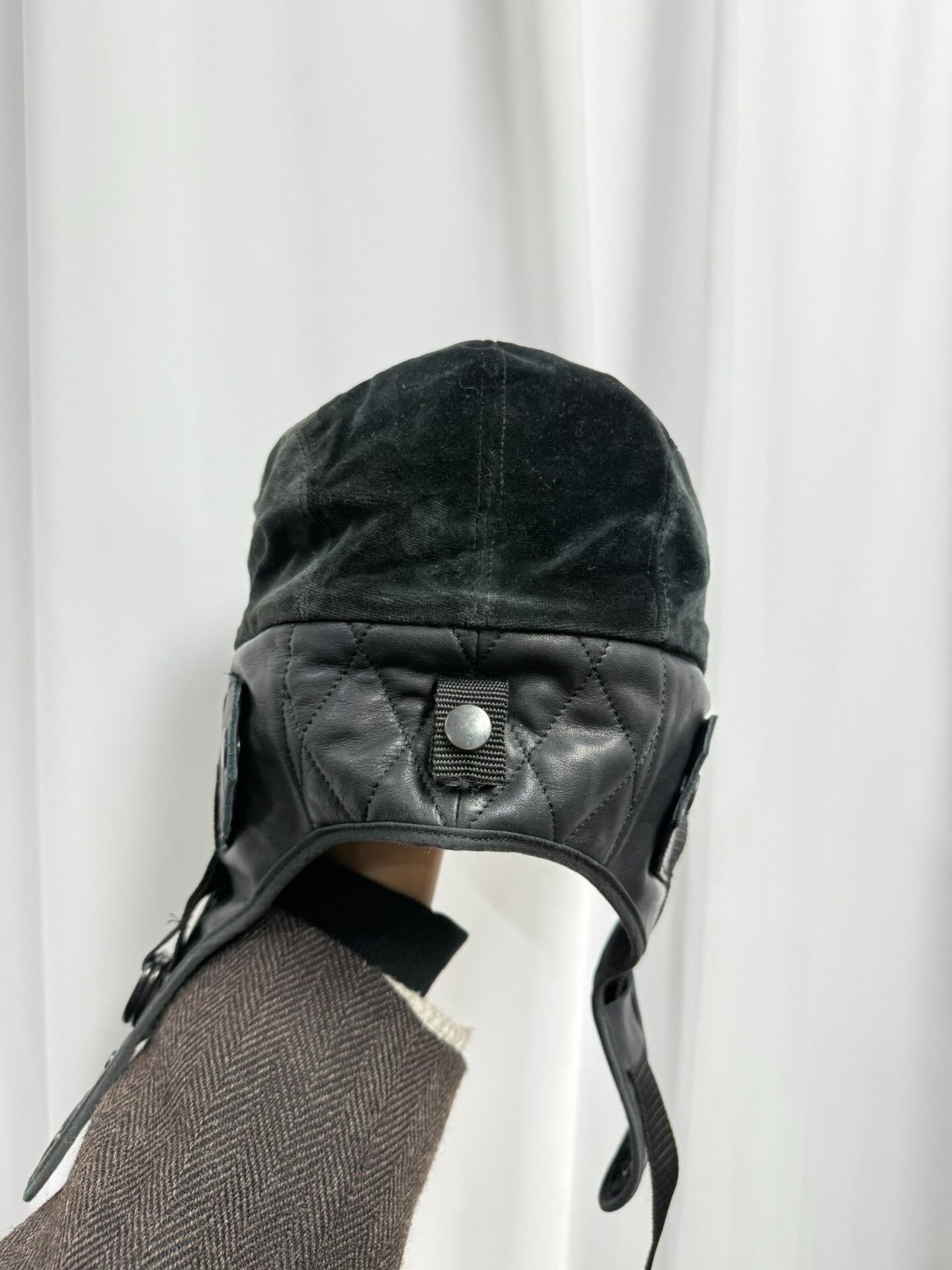 black military velvet painter cap