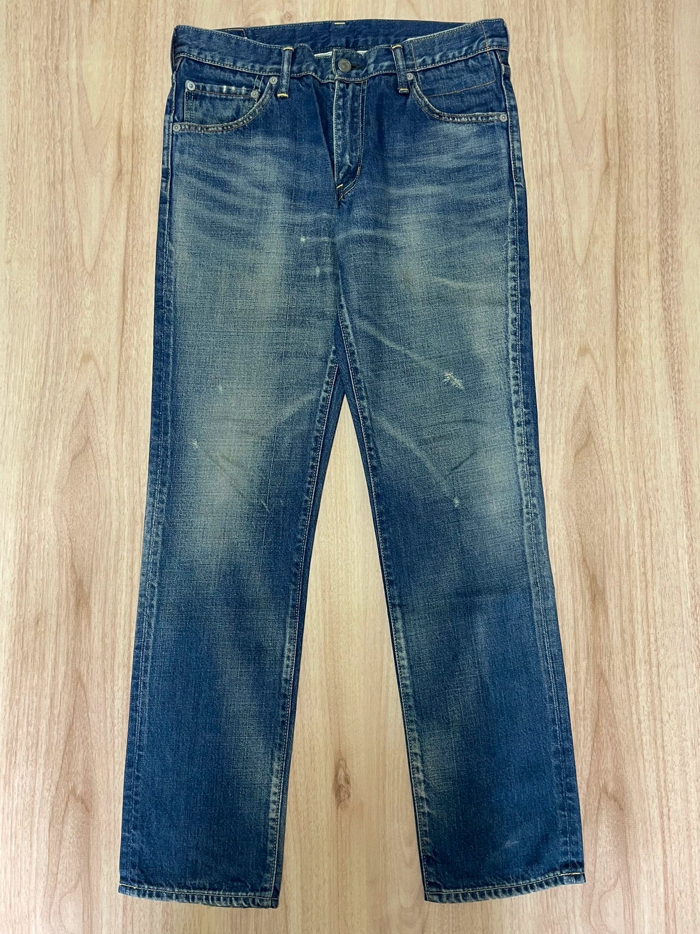 VISVIM SOCIAL SCULPTURE DAMAGED-5 Washed Distressed Jeans