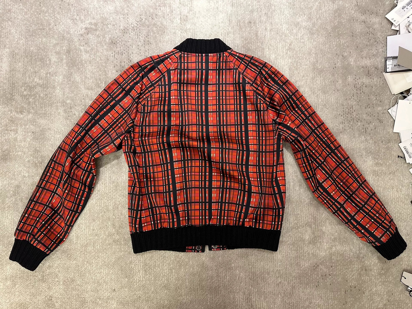 Saint Laurent Red Plaid Bomber Jacket
