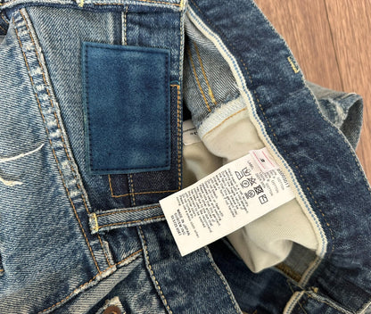 visvim ss journeyman pants tacked damaged denim