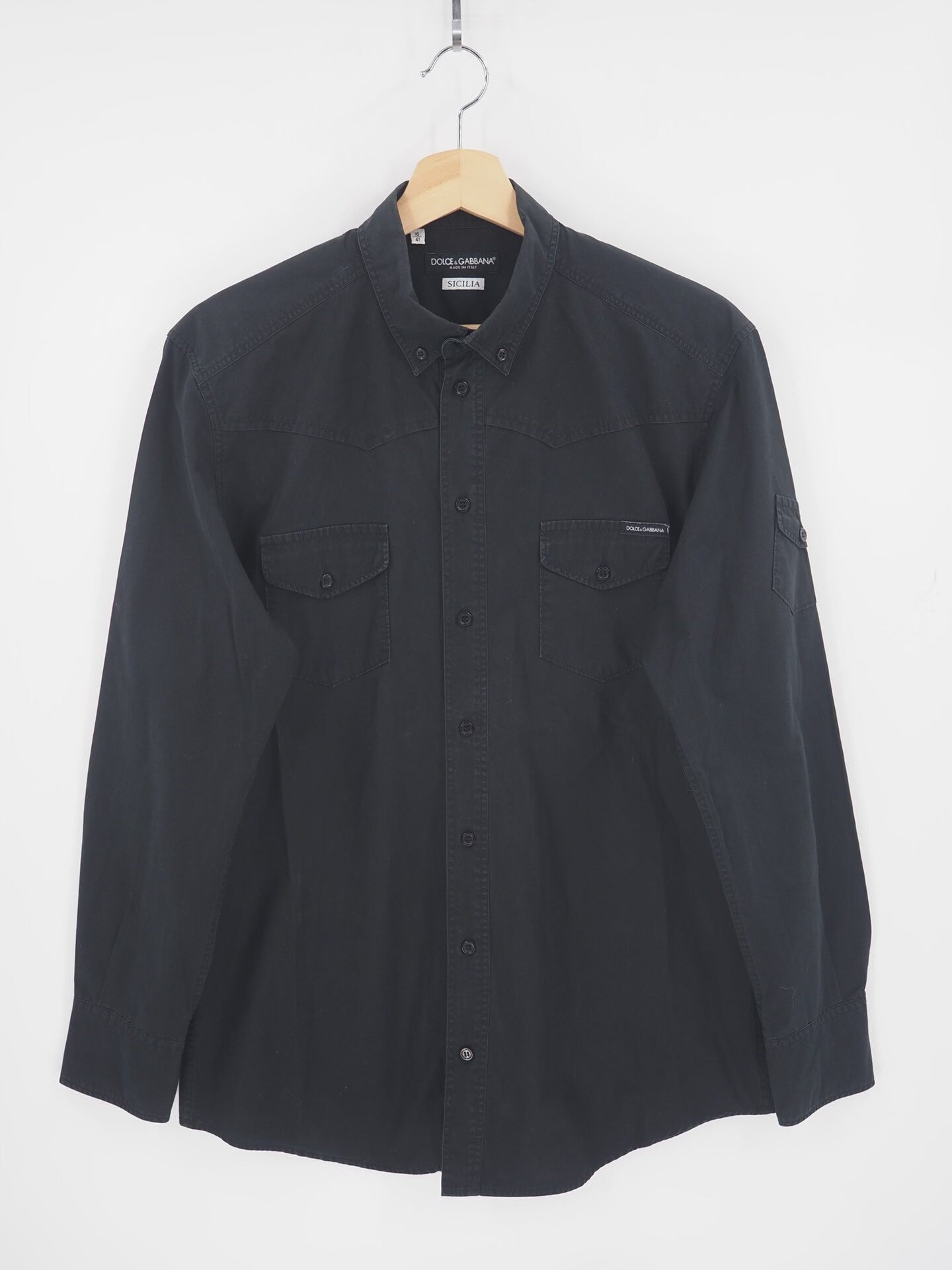 black cotton work shirt from Dolce & Gabbana
