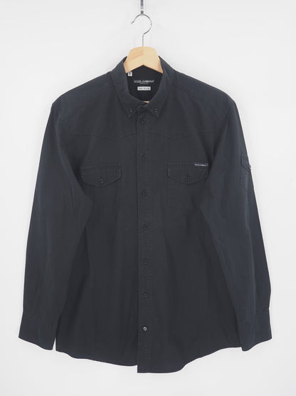 black cotton work shirt from Dolce & Gabbana