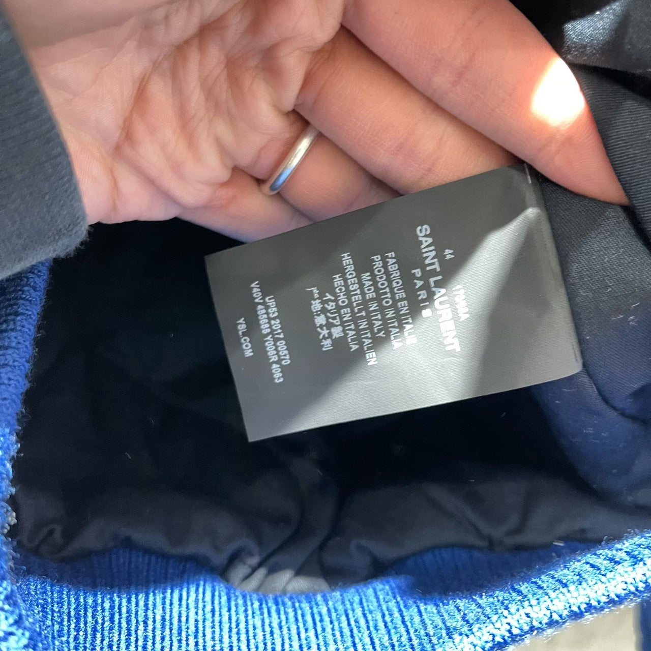 Saint Laurent Blue Corduroy Baseball Jacket