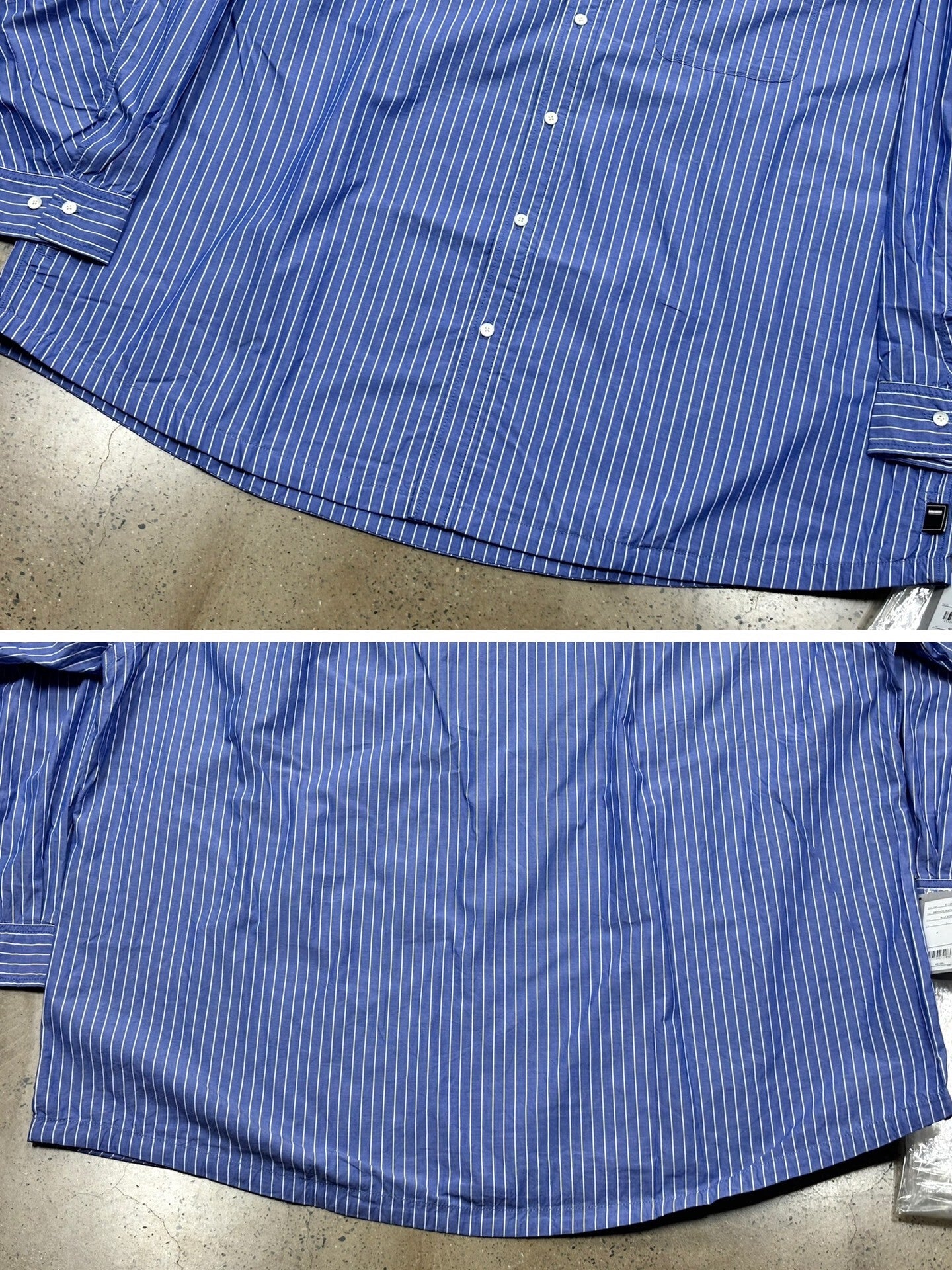 Blue Stripe Oversized Amekaji Shirt